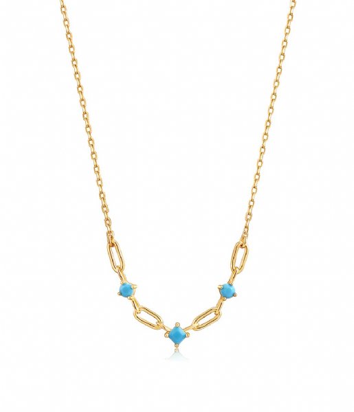 Ania Haie  Turquoise Link Necklace Gold
